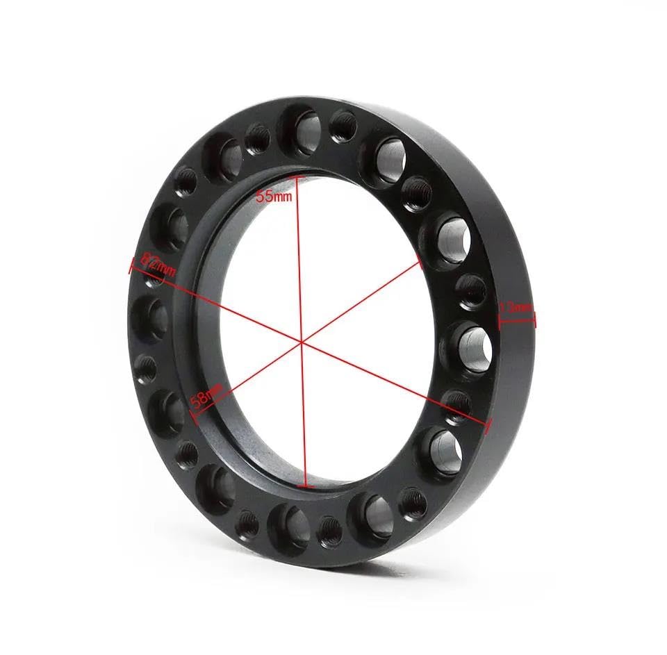 13/51/76/101/128 Mm Steering Wheel Hub Boss Kit Adapter Spacer Black