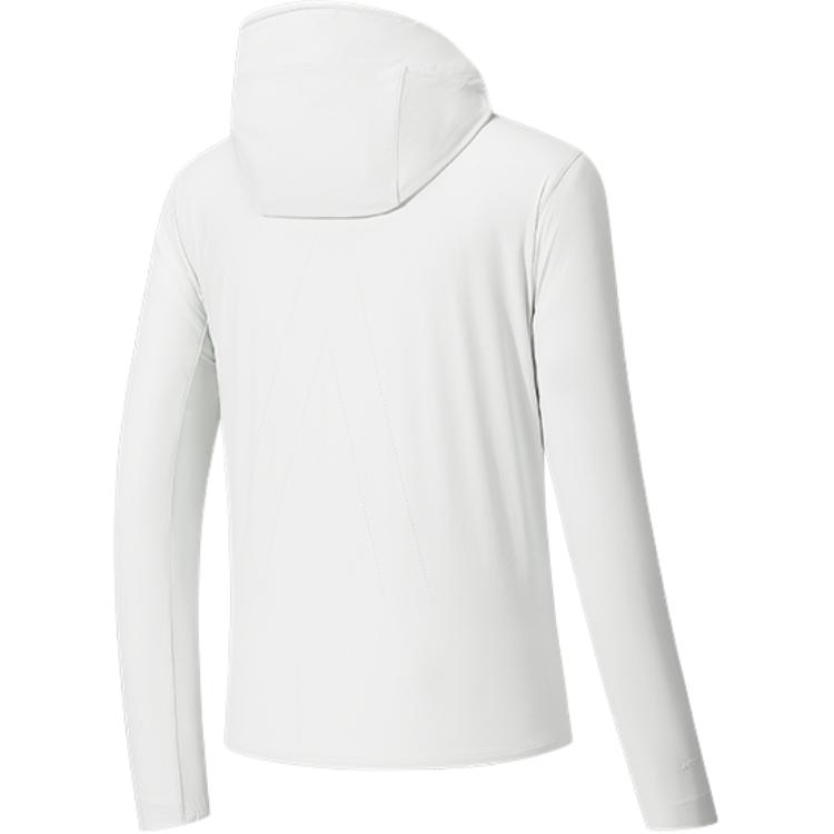 Anta Champion All-Weather Series Simple Versatile Solid Color Hooded Zip-Up Sports Jacket Women Jacket Paper-White 162530603-1