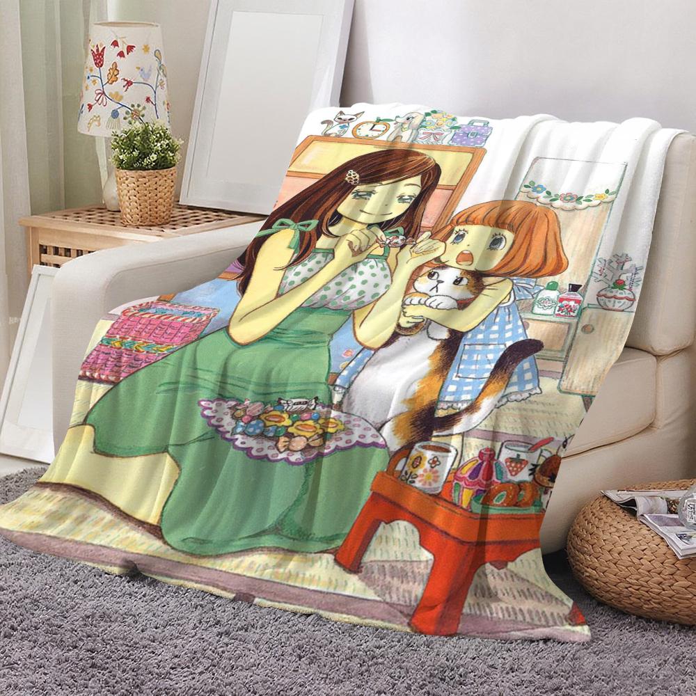 Anime March Comes In Like A Lion Throw Flannel Throw Blanket: Soft Kid-Friendly Warm Anti-Static All Season Washable Couch