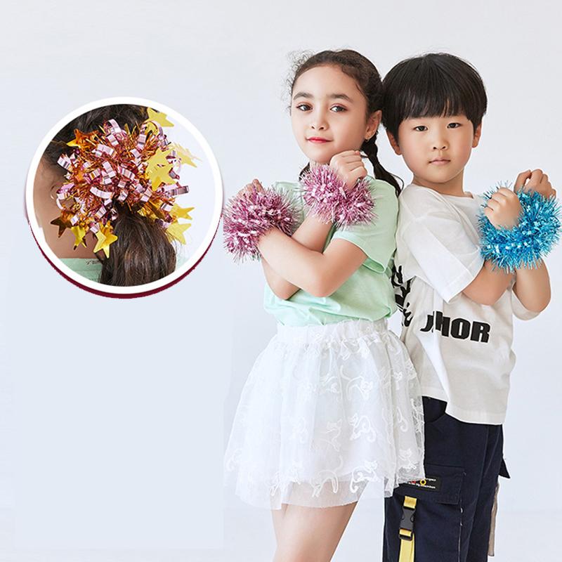 2Pcs Kids Game Pom Poms Apply To Sports Game 27 Styles Practical Cheerleading Cheering Flower Ball Sports Games Bracelet