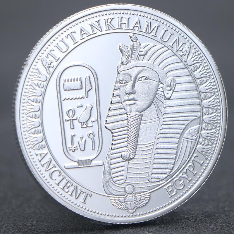 Egyptian Pharaoh Commemorative Coins, Sphinx, Commemorative Coins, Pyramid Culture Commemorative Coins, Gold Plated, Commemorative Medals серебряный