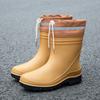 New short tube waterproof shoes men's rain shoes Korean version fashionable wear-resistant kitchen work non-slip rain boots