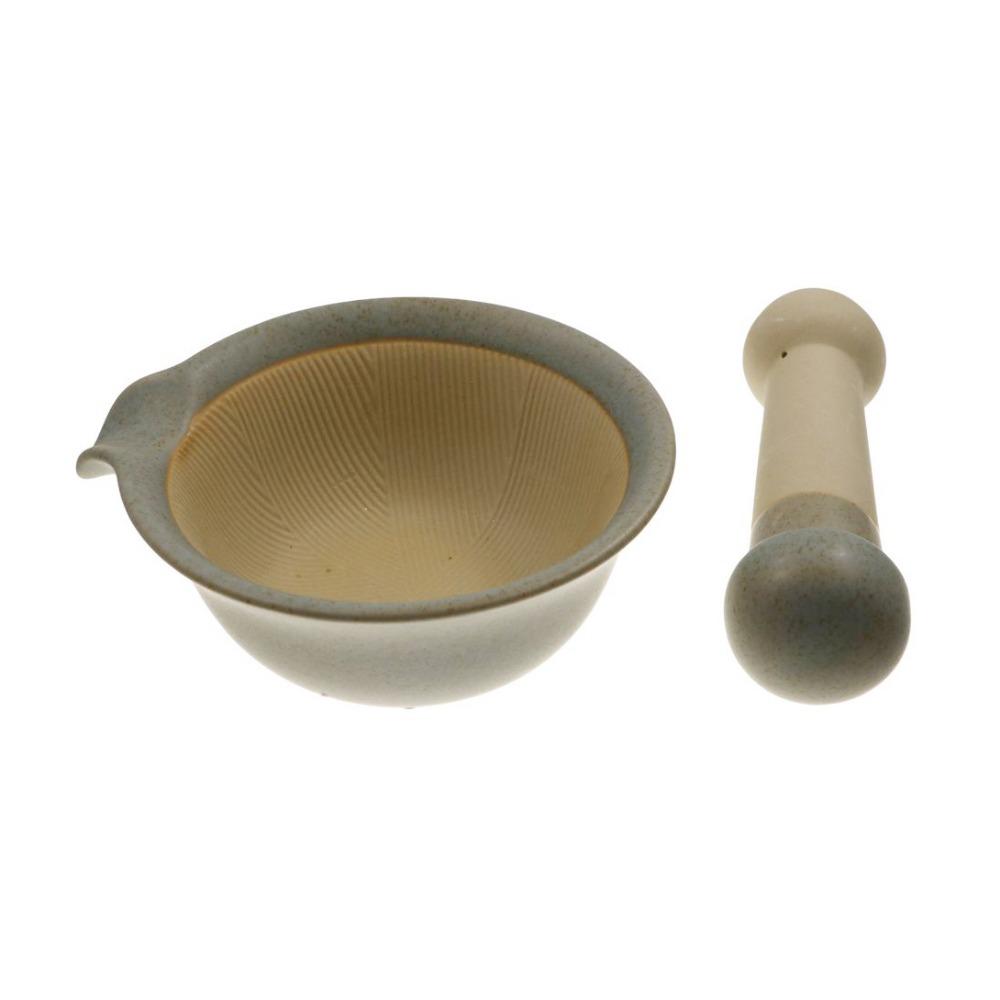 Ceramic Grinding Bowl Rod Set Manual Garlic Mortar Pestle Tableware Rice Paste Bowl  Kitchen