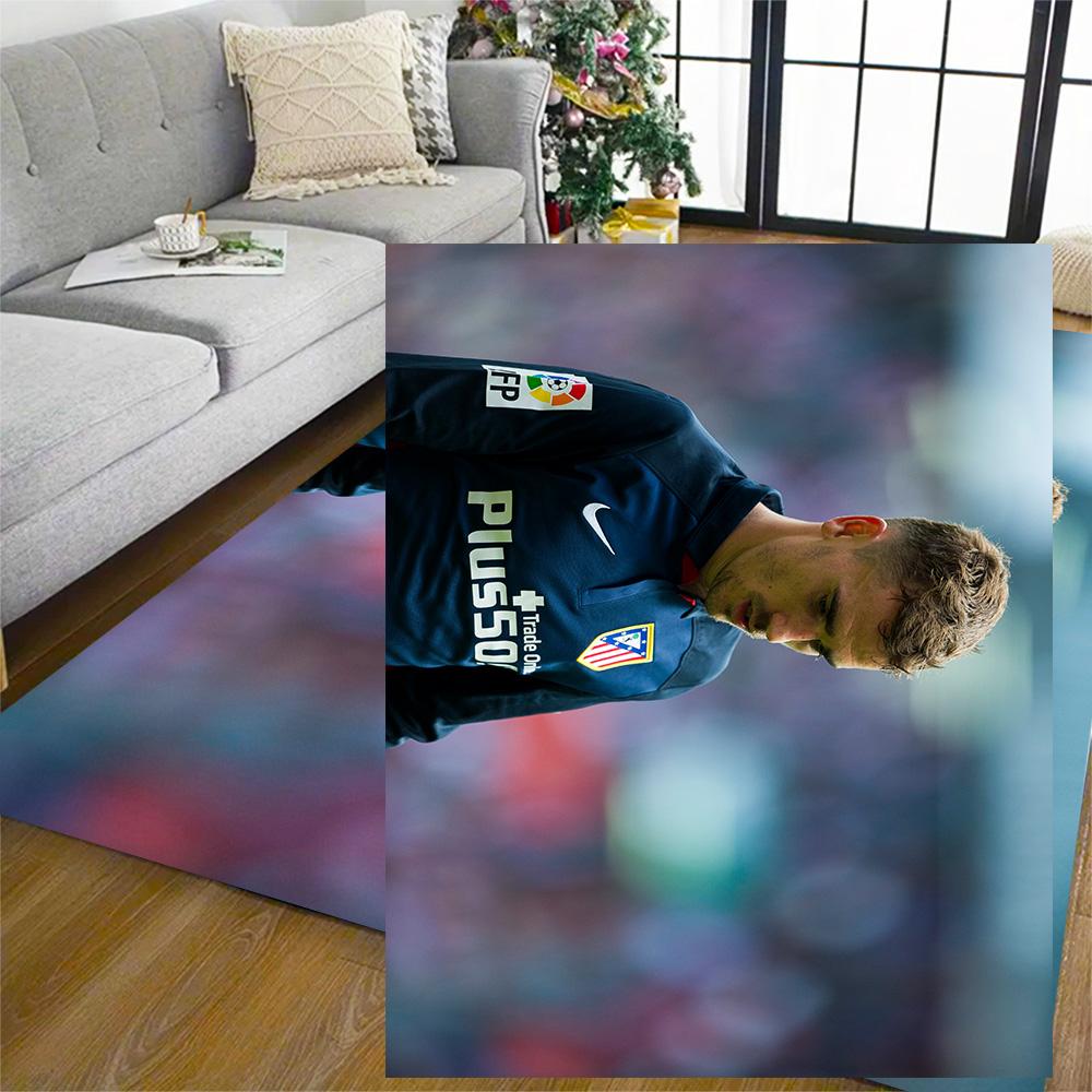 Atletico Madrid Player Floor Rug Office Rug Perfect for Outdoor Game Room Kitchen Bedrooms Anti-slip Rug Anime Office Decor Perfect Gift for Women/Men