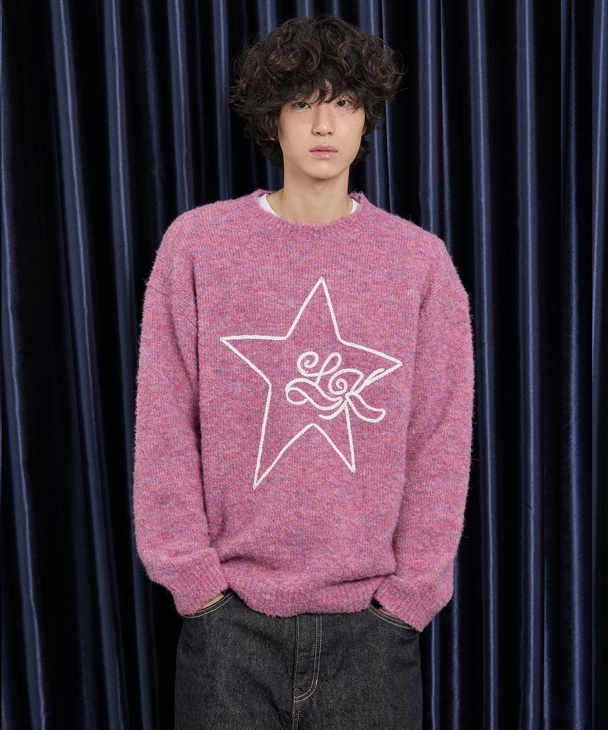 WAIKEI Star Line Boucle Knit Pink