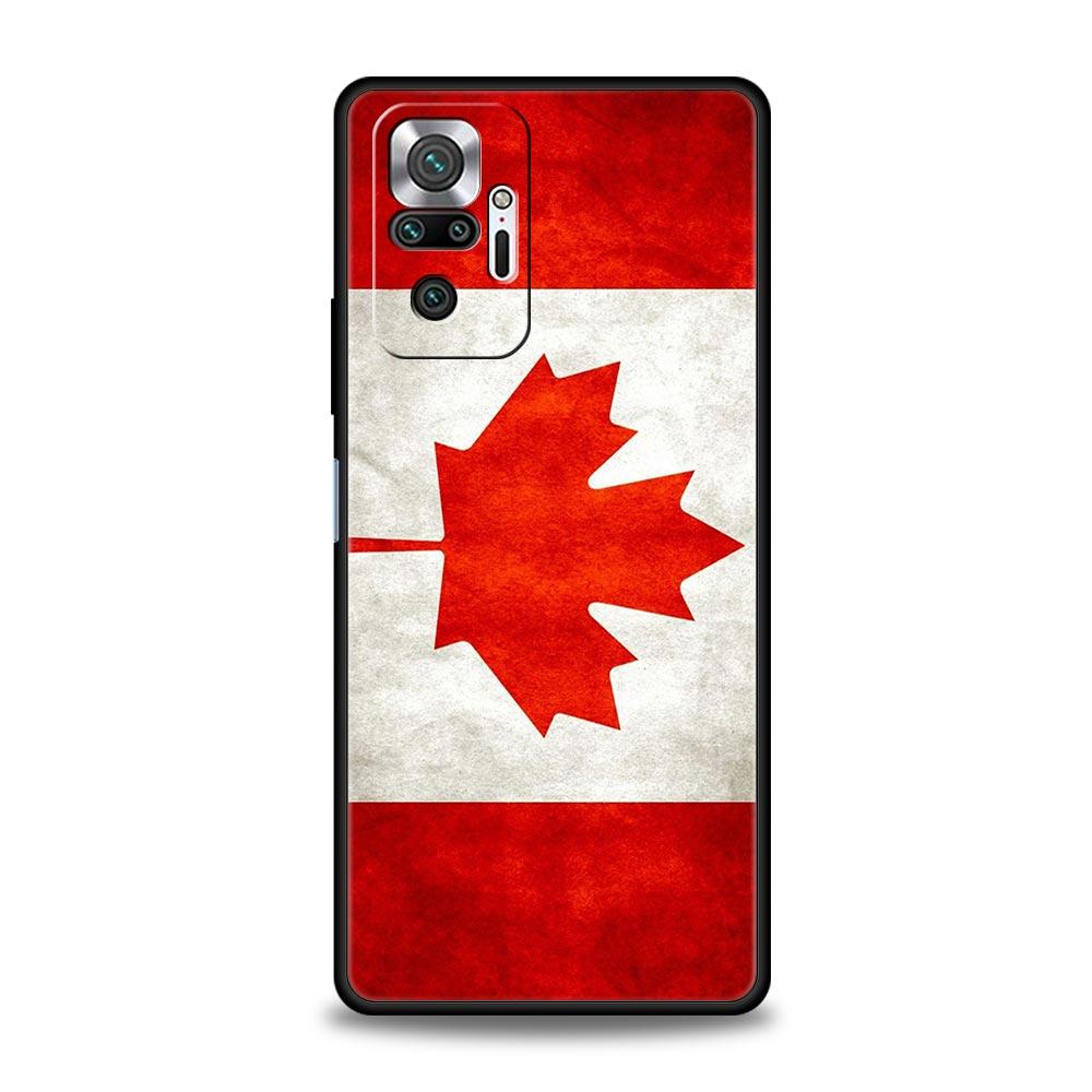 Soft TPU Phone Case For Xiaomi Redmi Note 10 11 9 8 Pro 9S 7 8T 9T 9A 8A 9C K50 K40 Gaming Cover Maple Canada Flag Love Football