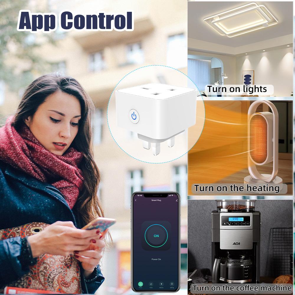 Tuya Smart Socket 16A/20A WiFi or Zigbee UK Plug 3pin Adapter Home Alexa Voice Control With Energy Monitering Function