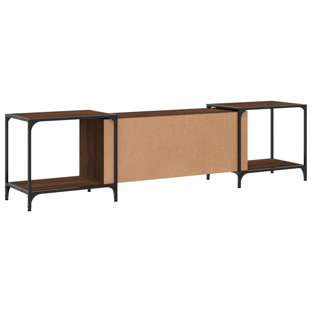 TV Cabinet Brown Oak Effect 203 x 37 x 50 cm Particleboard