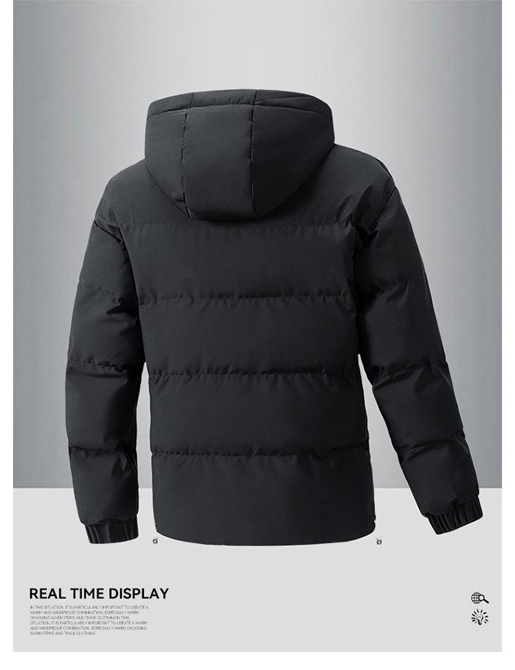 Men's Winter Hooded Cotton Jacket - Trendy Youth Cross-Border Windbreaker