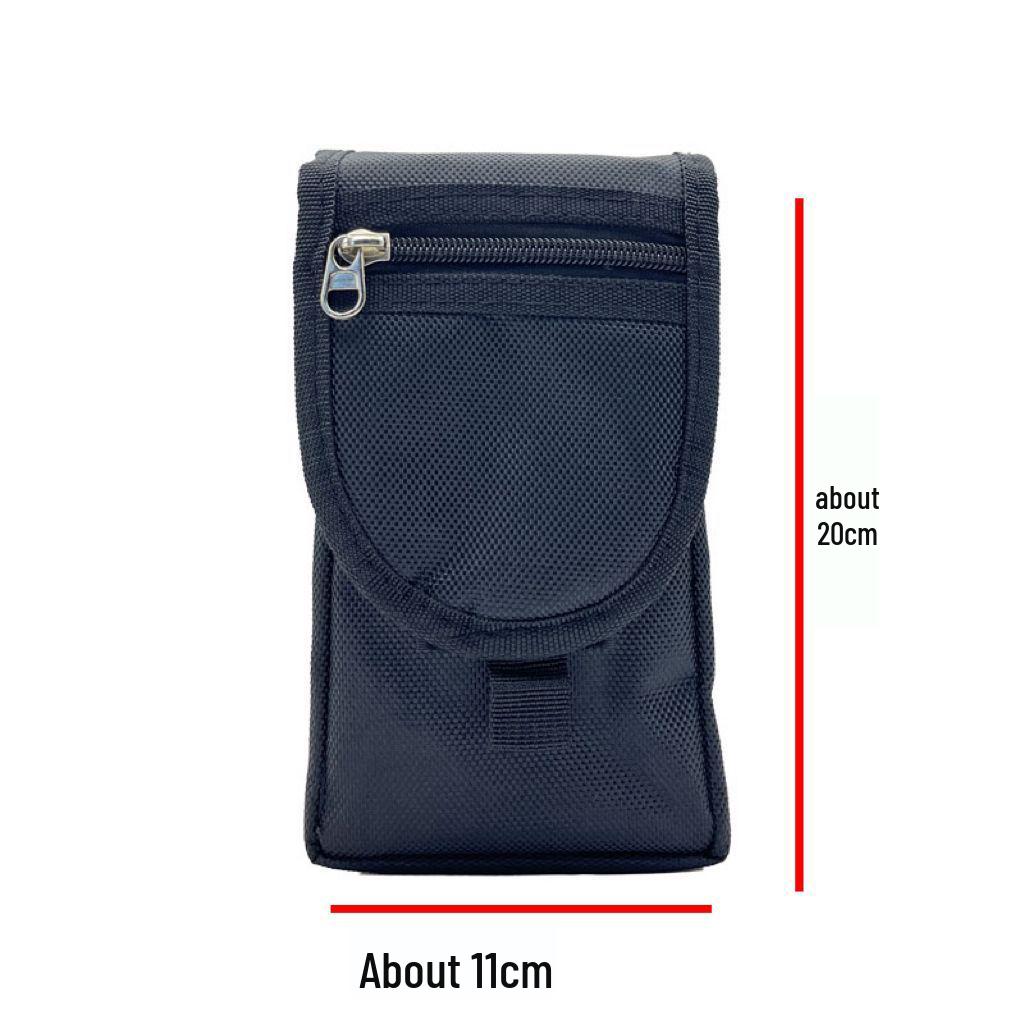 Bolsa de Cintura Masculina para Celular de 6,3" com Tampa Flip - Bolsa de Cinto Casual para Meia-Idade e Idosos
