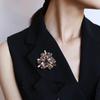 Retro Flower Brooch for Women, Luxurious and Elegant Crystal Brooch, A Niche and High-end Brooch