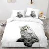 Cartoon Pet Cat Pattern Bedding Kit Quilt Cover Pillowcase Single and Twin Bed Large Size Large Size Adult and Teenager Gift