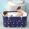 Foldable Adult Bathtub, Portable Deep Soak Tub for Small Spaces, Thickened Insulated Round SPA Bath, Space Saving Home Upgrade