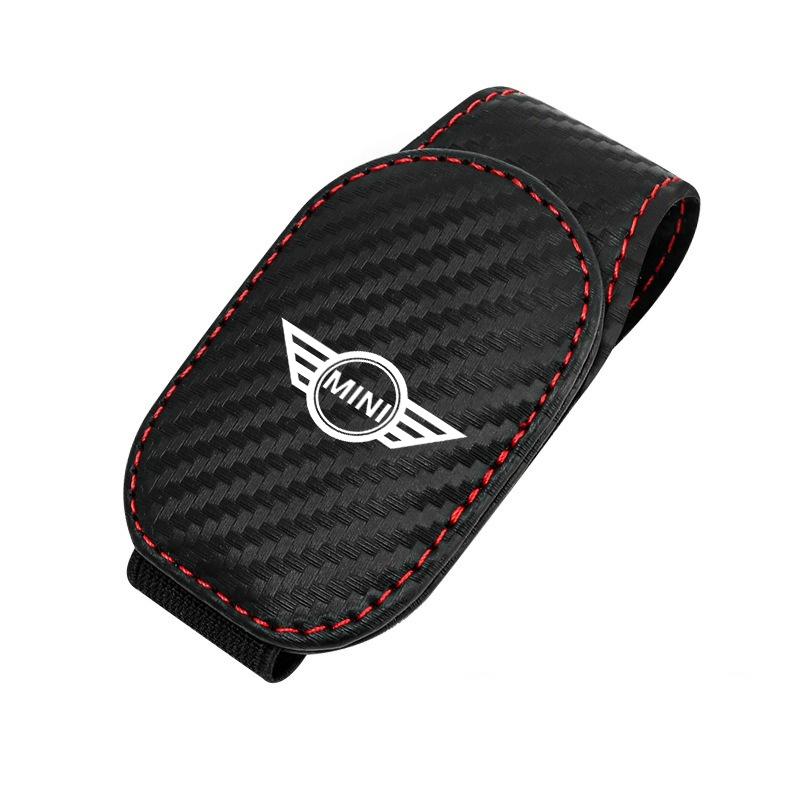 Carbon Fibre/Leather Car Glasses Clip Cards Case Sunglasses Bracket For BMW Mini Cooper R50 R53 R55 R56 R60 R61 F54 F55 F56 F60