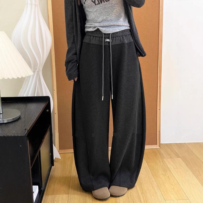 Women's Loose Sweatpants High Waist Wide Leg Gray Black Casual Elastic Waist Pants