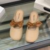 Flat-bottomed bag head half slippers women's shoes wear new spring and summer pregnant women lazy half tray gentle evening cool slippers