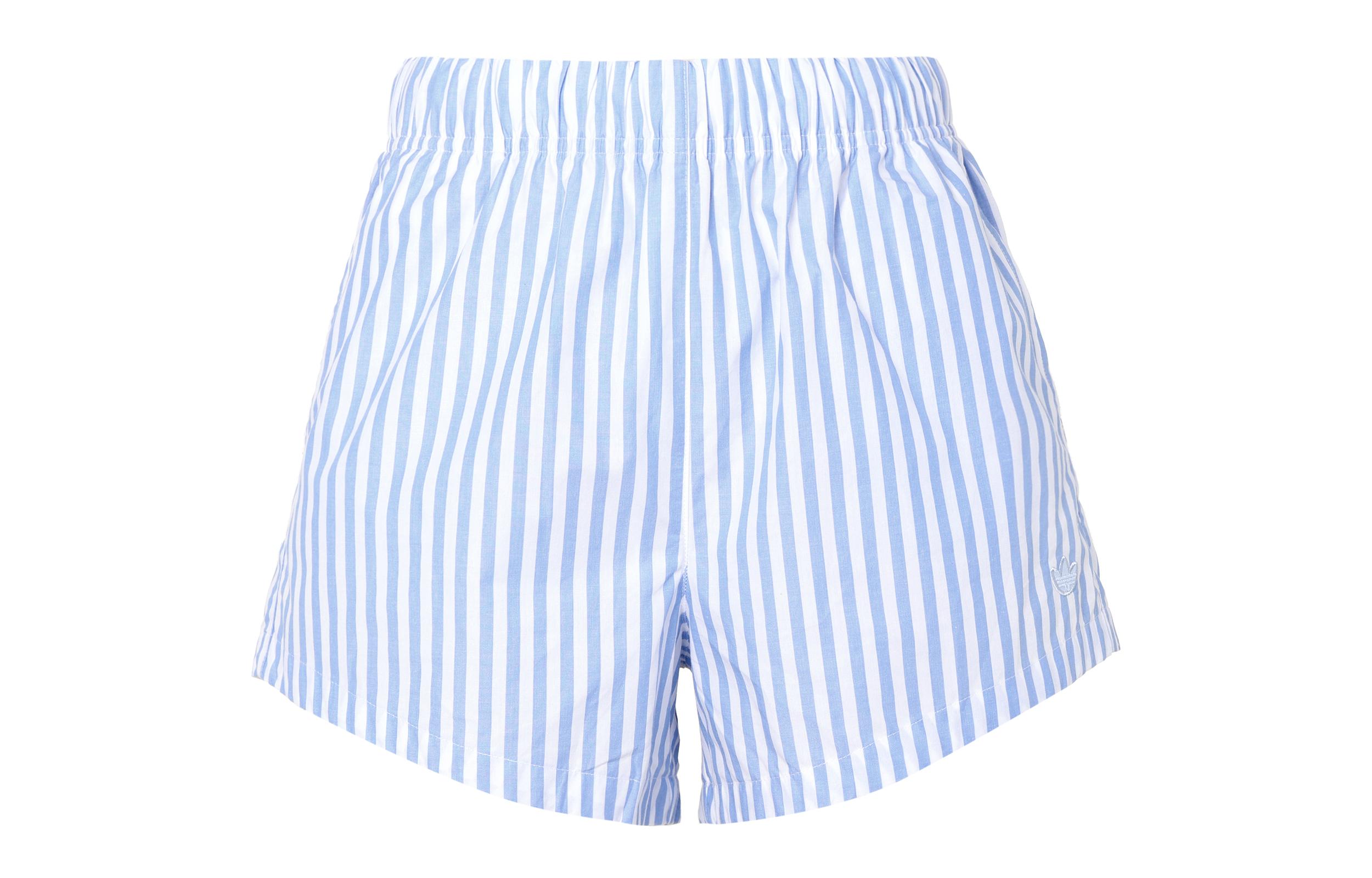 Adidas Originals ESSENTIALS Casual Shorts Women s Blue With White Lettering Moderate IC5294 XS