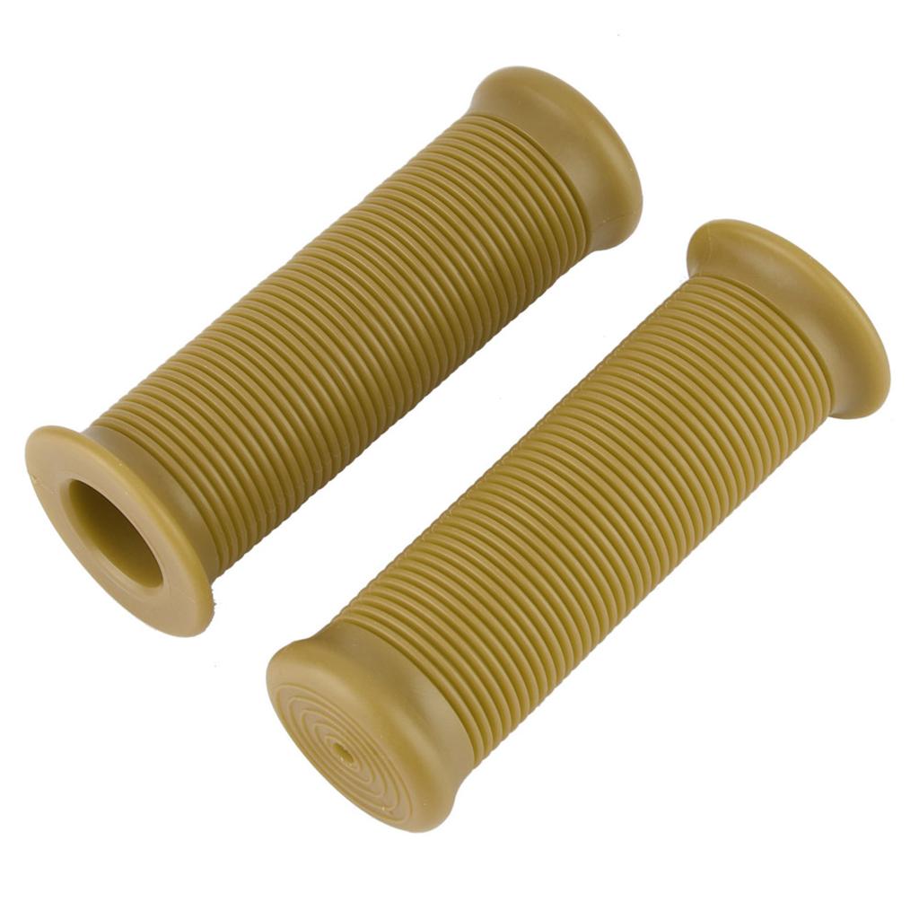 Pair of 1inch 25mm 1.1inch 28mm Universal Motorcycle Vintage TPU Handle Handlebar Grip Sauce Yellow