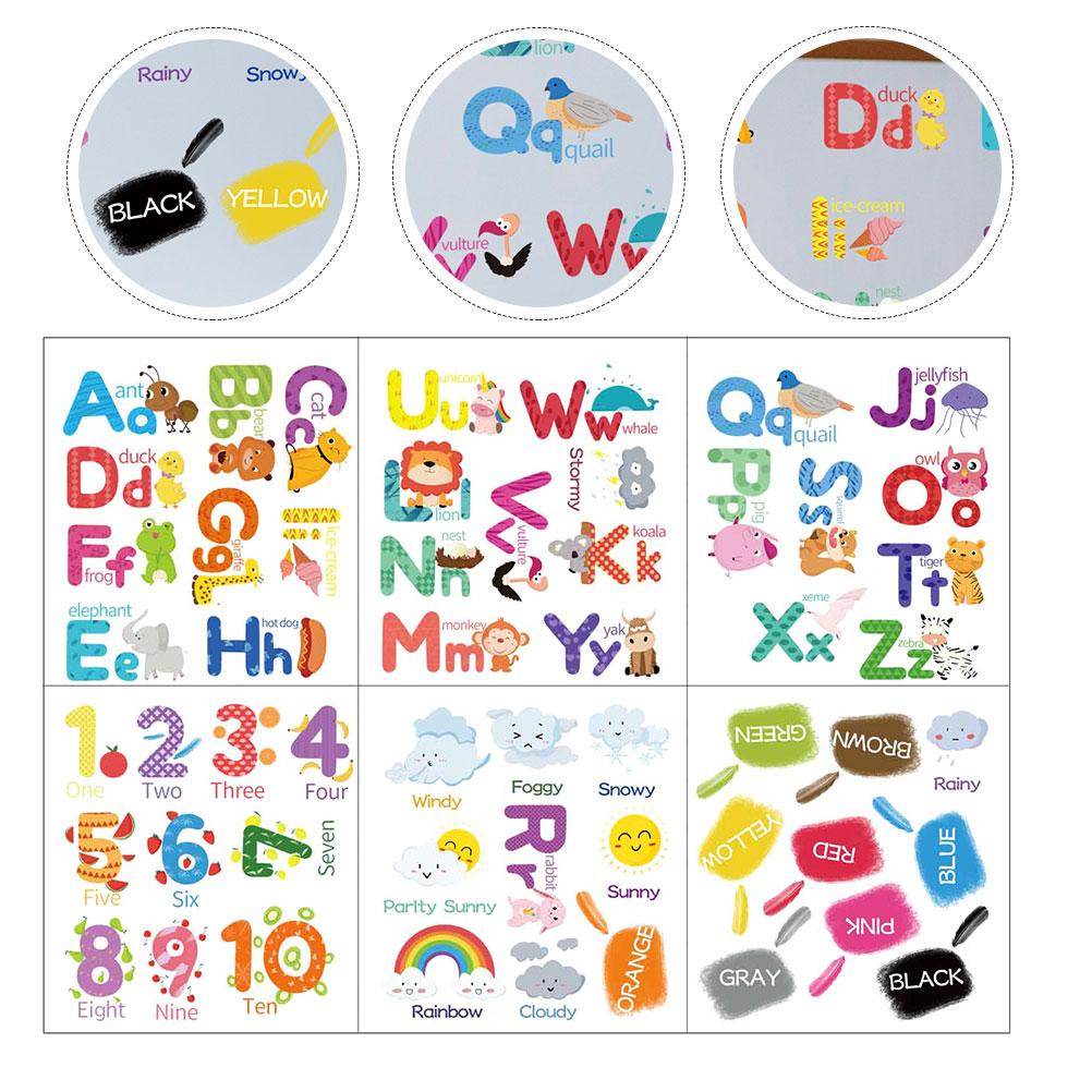 

9Pcs Self Adhesive Alphabet Decal Wall Stickers Decorative Letter Sticker Removable Teach Stickers Kids Room Nursery Bedroom 28x26cm