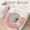 Easy Clean Commode Seat Cushion Soft Plush Toilet Cover, Cartoon Warmer Pad with Zipper Closure, Thickened Thick Fluffy Bathroom Decor for Winter,