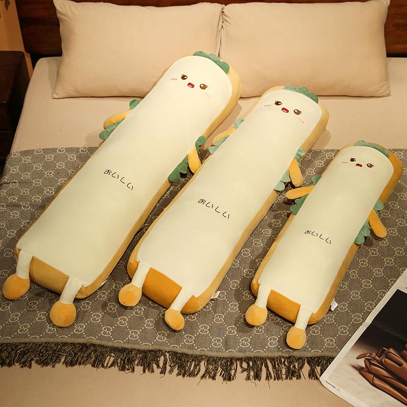 110/130cm Long Plush Bread Pillow Cute Simulation Toast Soft Texture Doll Pillow Cushion Home Decoration Toysets Birthday Present Perfect Gift