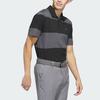 Adidas Colorblock Rugby Stripe Polo Shirt Men Polo Shirts Black Gray IU4355