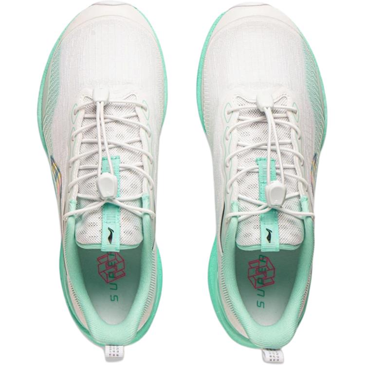 Li Ning Kids Lightweight Running Shoes Kids Sneakers White Green YKFV092-1