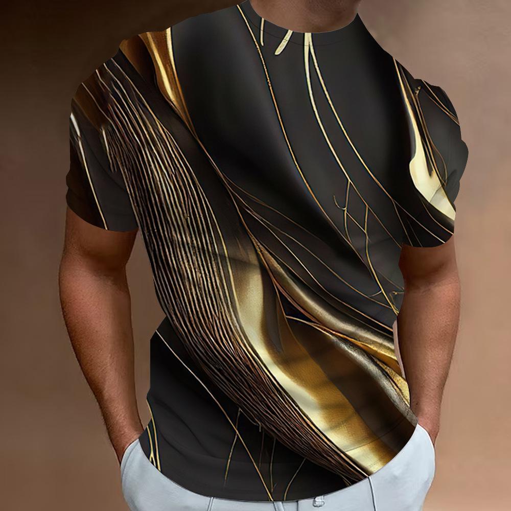 Men's Short Sleeved Fashion 3D Printed Men's T-shirt Round Neck Short Sleeved Summer T-shirt