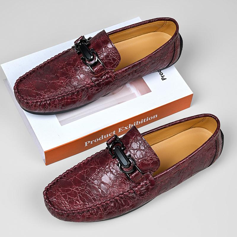 Fashion Stylish Men Loafers Handmade Casual Leather Footwear All-match Male Business Flats Outdoor Soft Slip on Shoes Travel Moccasins