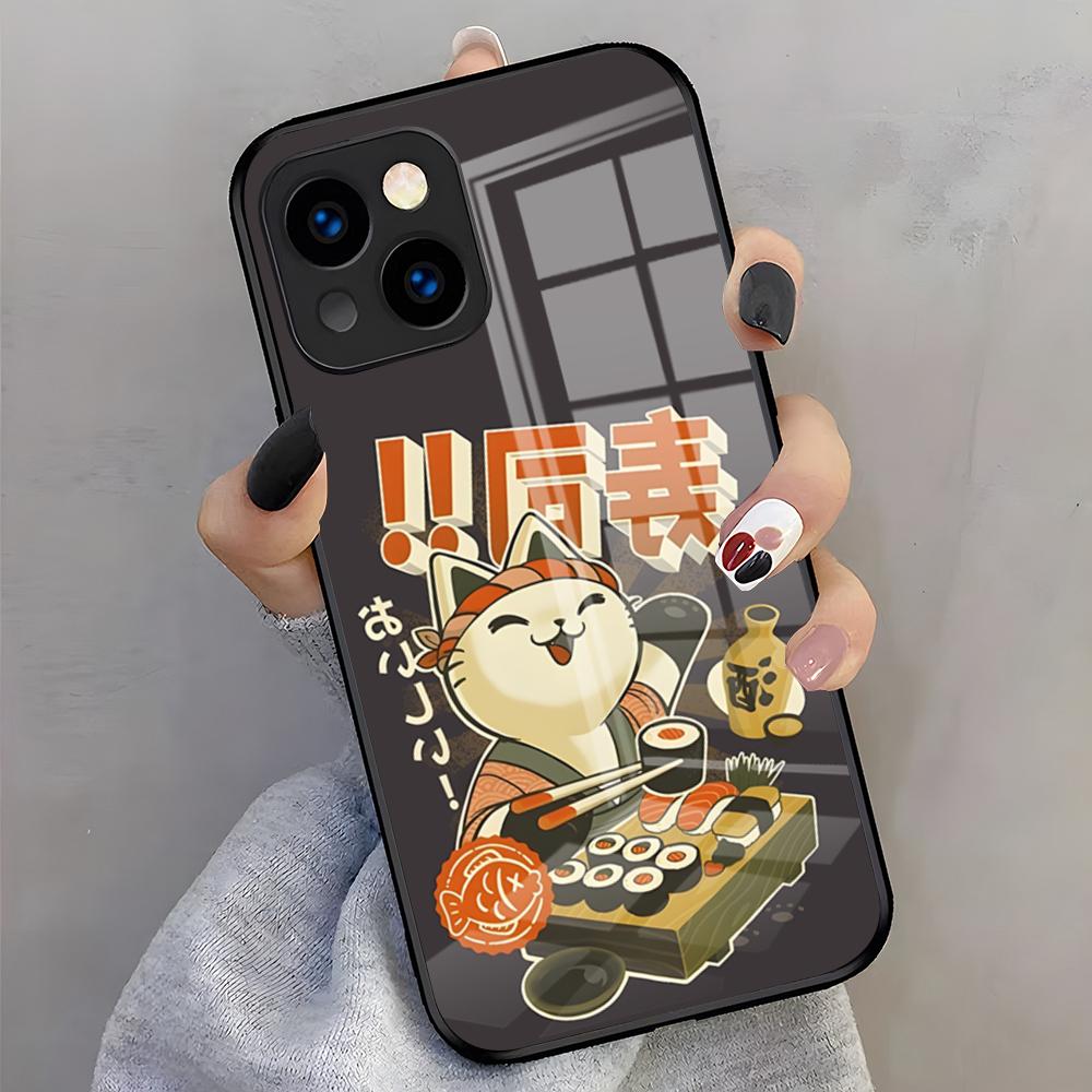 

Cartoon Sushi Good Phone Case For IPhone 17 Pro Max 16 15 14 Pro Max 13 11 X Xs Xr 8 7Plus Glass Cover iPhone 16 Pro Max