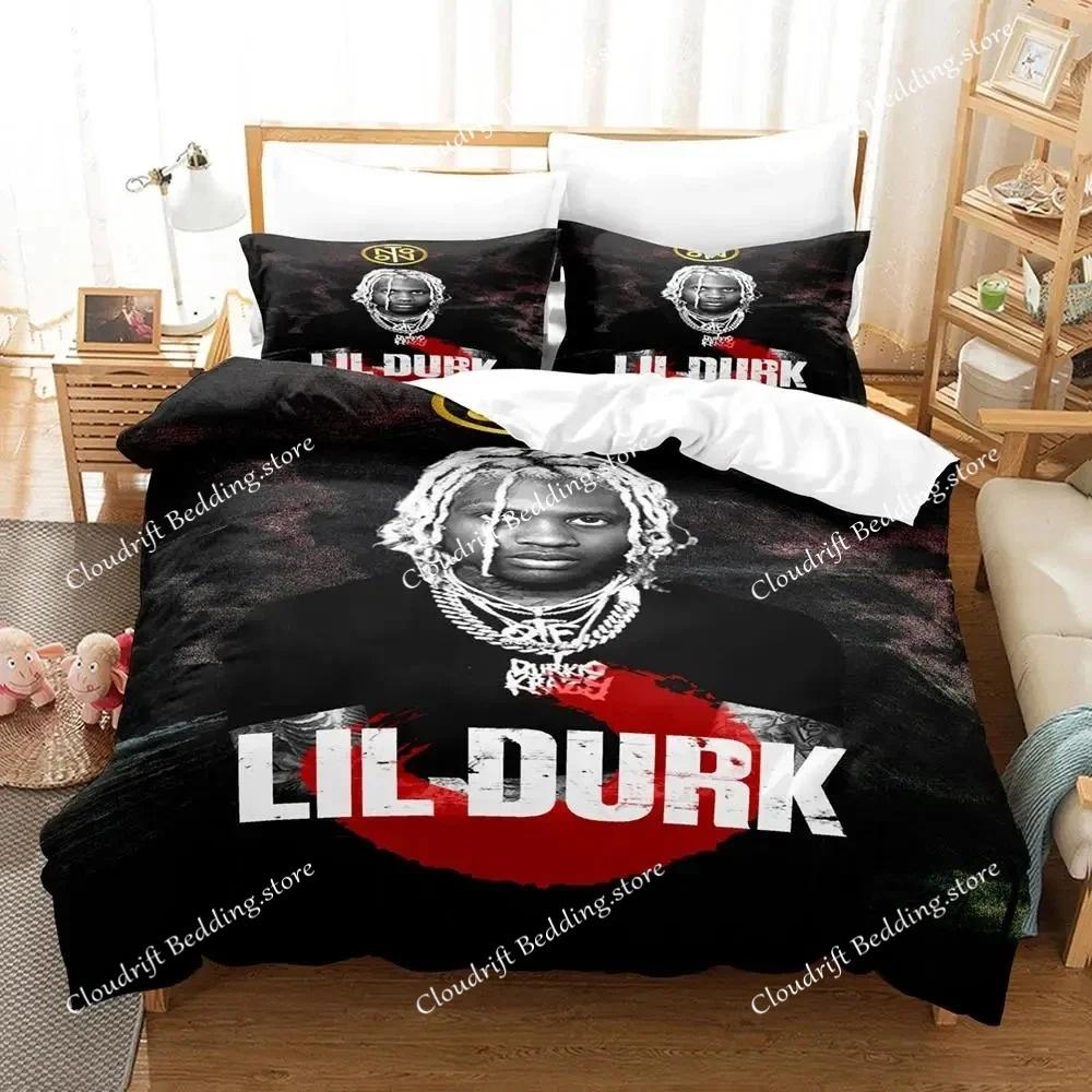 3D Print Lil Durk Rapper Bedding Set Duvet Cover Bed Set Quilt Cover Pillowcase Comforter King Queen Size Boys Adult Bedding Set