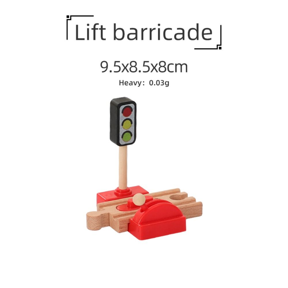 

Строительные блоки, набор деревянных железнодорожных путей, набор железнодорожных путей, детские подарки Lift Barricade