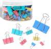 125Pcs Binder Clips Colored Binder Clips Assorted Sizes 6 Sizes Binder Paper Clips For Office Supplieshomeschool (Blue Pink Yellow Green)