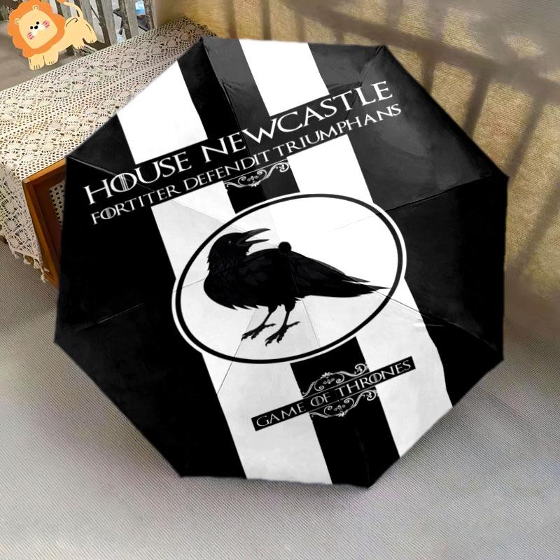 1 PC Automatic Folding Umbrella - Collingwood Football Club Pattern, Portable & Foldable Design with 8 Ribs, Christmas Birthday Gifts