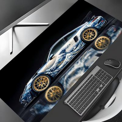Large Mousepads Wavepainted Car Mouse Pad Gaming Mats NonSlip Desk Mat Mouse Carpet with Stitched Edge HD Printing Office Mat
