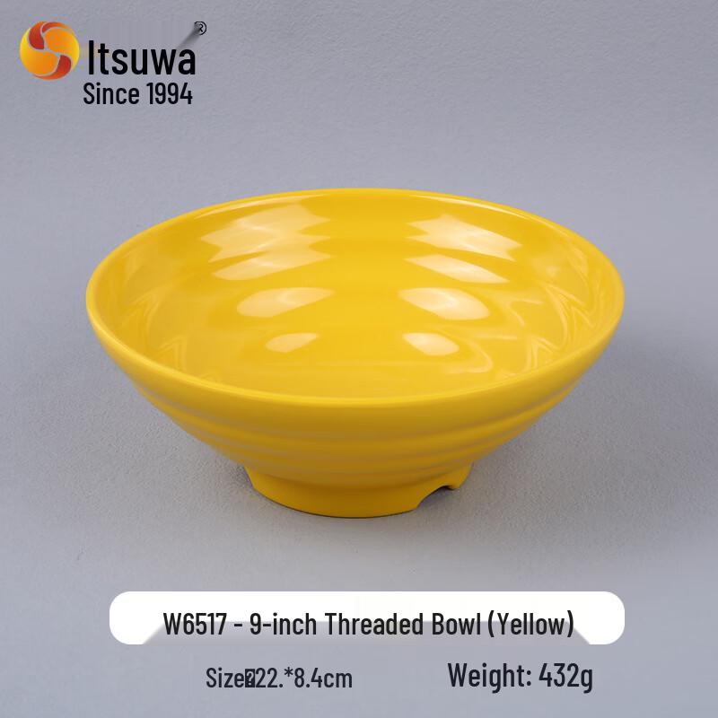 WUHE Commercial 9-inch Melamine Threaded Noodle & Soup Bowl