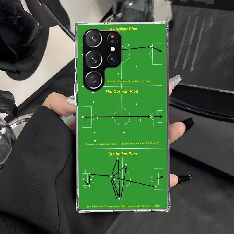 Football Soccer Tactics Time Phone Case for Samsung Galaxy S25 Edge S24 Ultra S23 Plus S22 S20 FE S10 + Soft Print Cover Coque