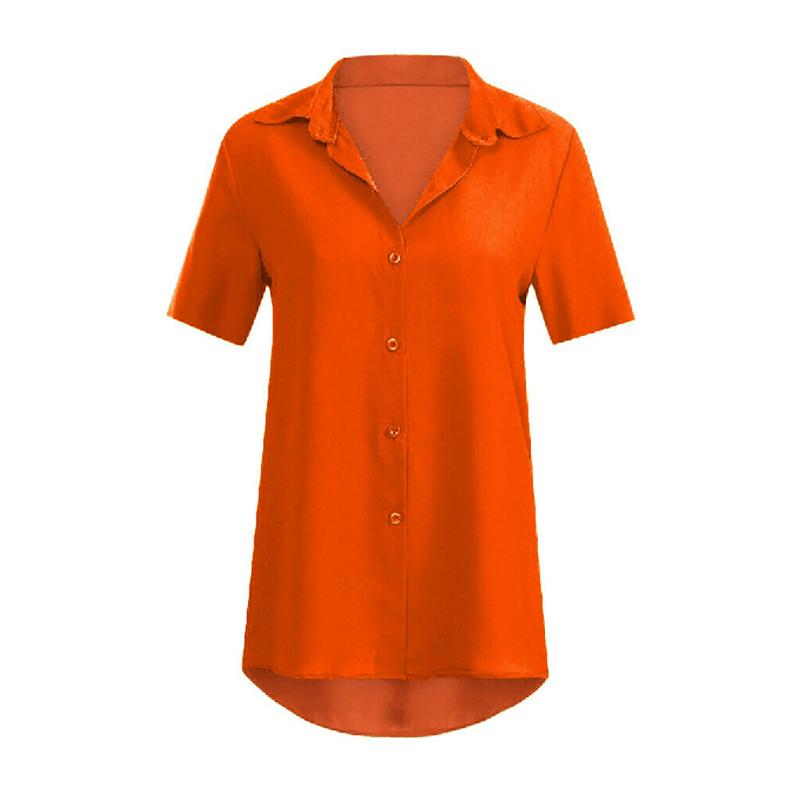 Women Tees Blouse Tops Short Sleeve Solid Ladies Casual Loose Fashion