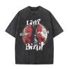 Gewaschenes Vintage Rockband Limp Bizkit Grafik T-Shirt Herren Damen Hip Hop Lässig Übergroß Kurzarm T-Shirts Unisex Streetwear Freizeitkleidung