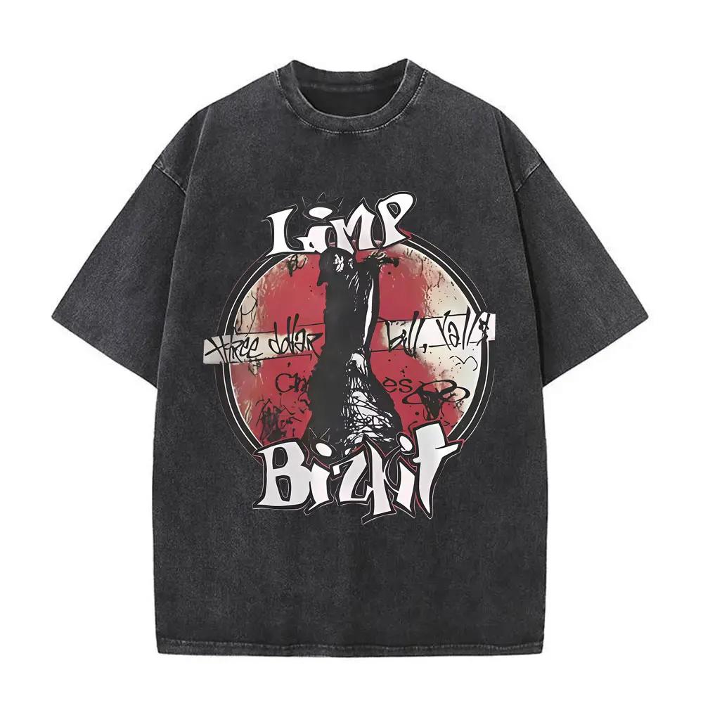 MXL Magliette Unisex Lavate Vintage Rock Band Limp Bizkit Stampa Significant Other Hip Hop Retro Oversize Manica Corta