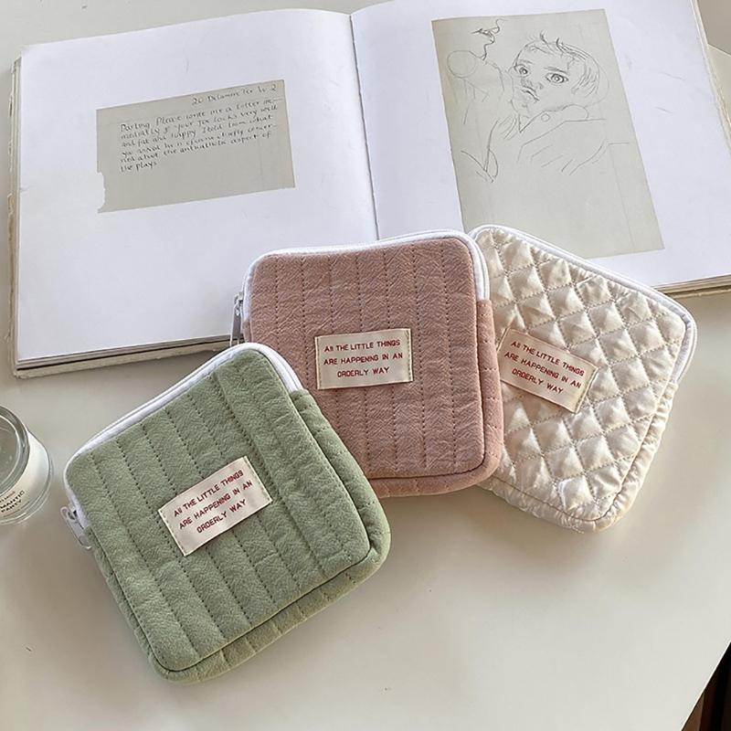 Korean Sanitary Napkin Storage Bags Large Capacity Girls Cartoon Physiological Period Tampon Organizer Bag for Women