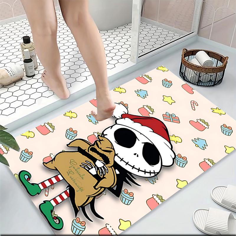 1Pc Christmas Jack Skellington Carpet Rug Soft Washable Antislip Home Living Room Sofa Mats Personalized Christmas Rug