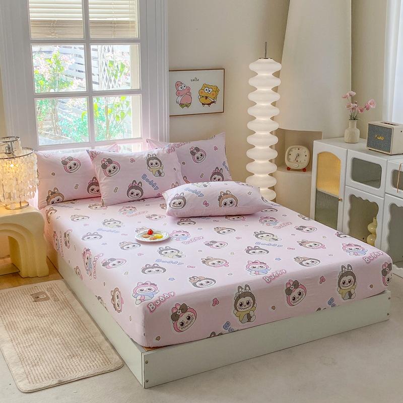 2026 Cartoon Fitted Bed Sheet - Four Seasons, Non-slip Dormitory Mattress Cover