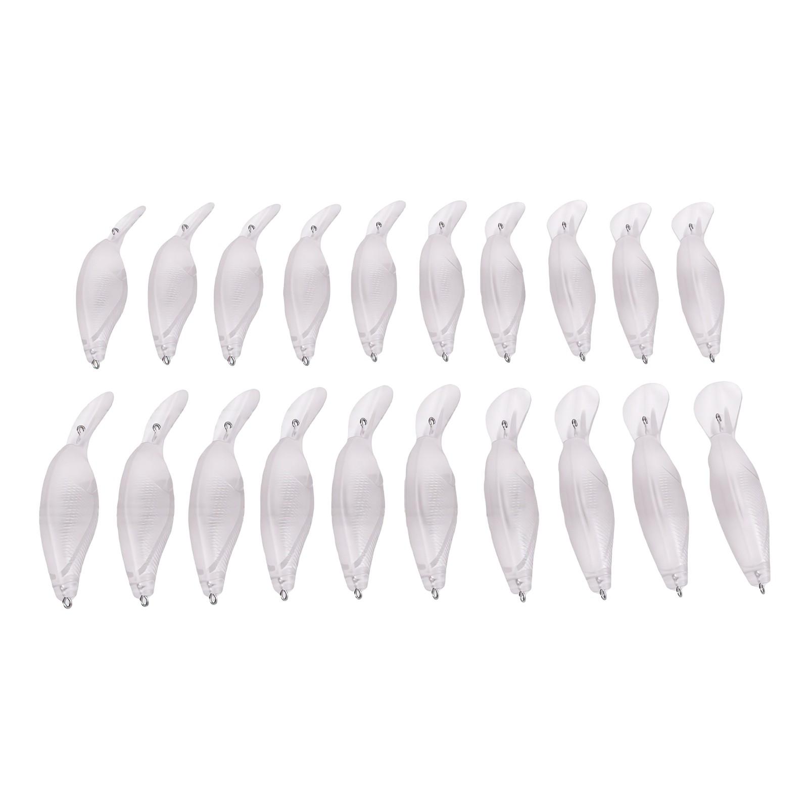 20ks Prázdné hlubinné woblery pro rybolov ve slané i sladké vodě DIY Nenabarvené tvrdé nástrahy 8,8 cm white