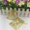 Gift Jewelry Candy Packaging Bag With Gold And Silver Foil,Vine Pattern,Organza Bag With Gold Foil,Drawstring Bag