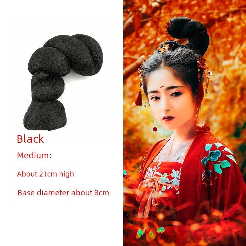 Costume Hair Pack Hair Bag Spirit Snake Bun Combination Chinese Ancient Style Tang Costume Han Costume Cos Little Wild Style Jacket and Dress Wig