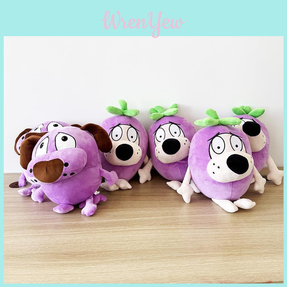 Eggplant Courage Plush Dog Stuffed Animal With Soft Short Plush For Kids Gift