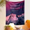 "God Makes All Things Possible - Matthew 19:26" Patterned tapestry home decor, suitable for bedroom and living room, gift