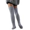 Women's Thigh High Socks Winter Warm Over the Knee Socks Cable Knitted Boot Socks Fashion Extras Long Leg Warmers Gifts