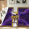 Minnesota Vikings Print Flanelovádeka Vysoká Kvalita Teplá Pohodlná Přikrývka pro Všechna Roční Období Perfektní jako Dárky Domácí Dekor